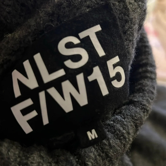 NLST F/W15 Oversized Gray Sweater Alpaca Wool Blend Turtleneck Ribbed Long Line - Picture 8 of 11